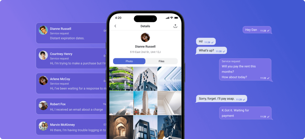 messenger - feature that help with managing rental listing, etc