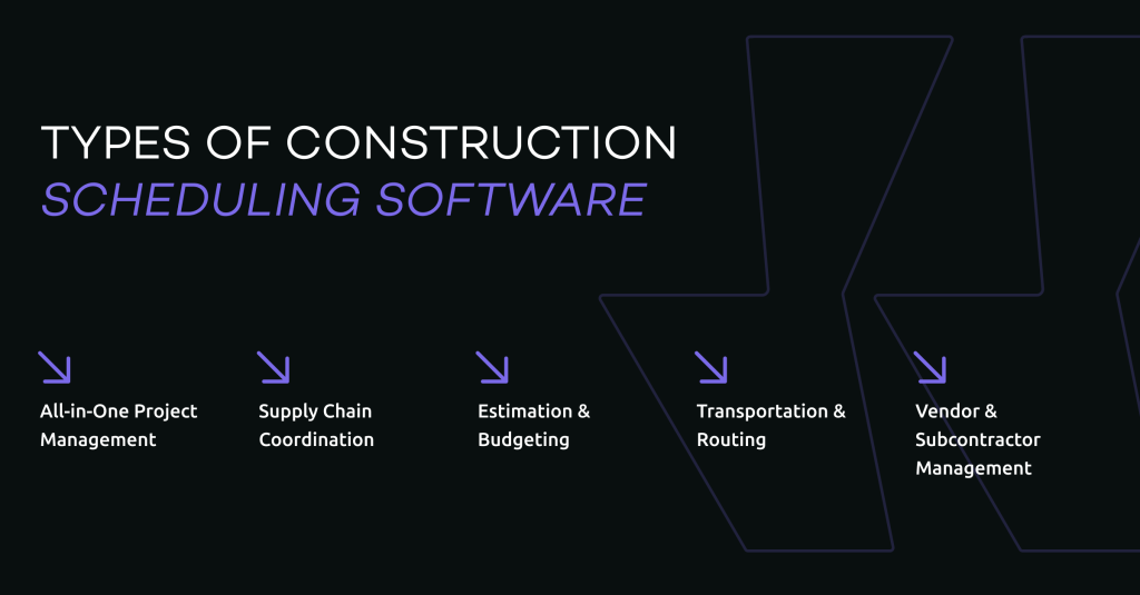 types of construction software & project schedule software 