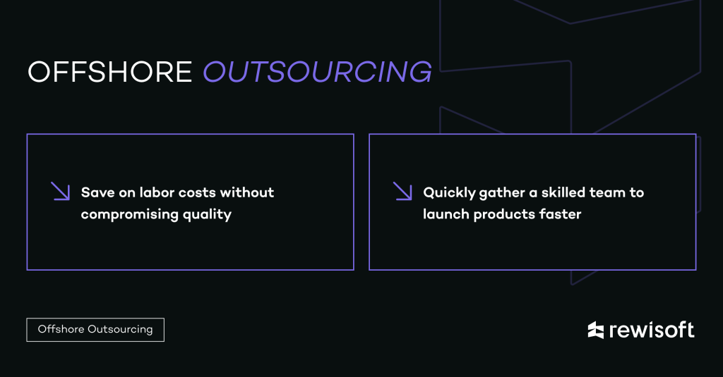 Offshore outsourcing involves hiring skilled teams from abroad - explanation