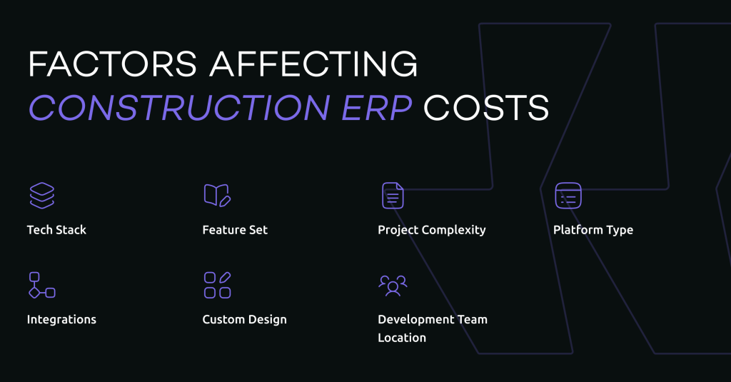 factors that affect the price of construction management software